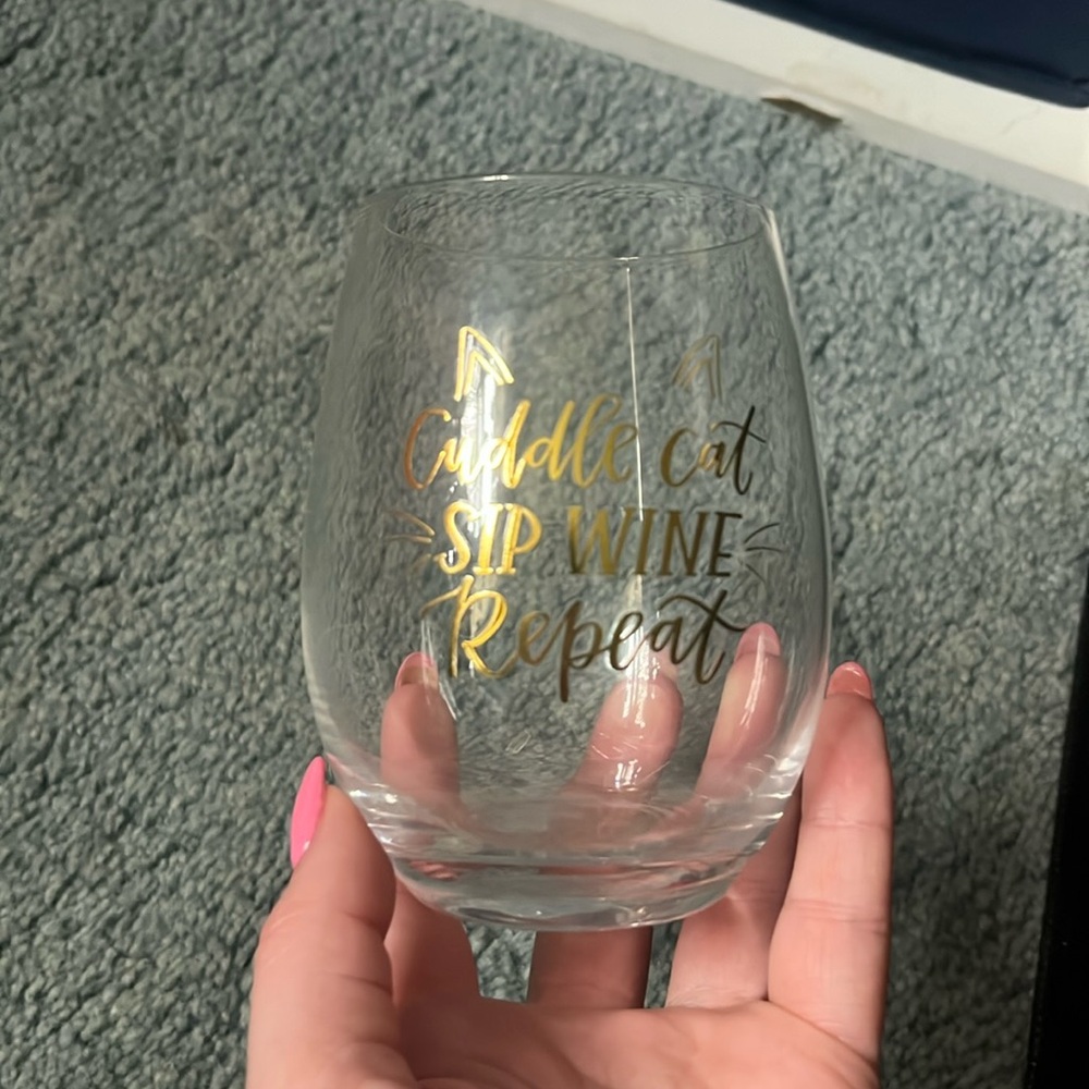 Cat lover wine glass